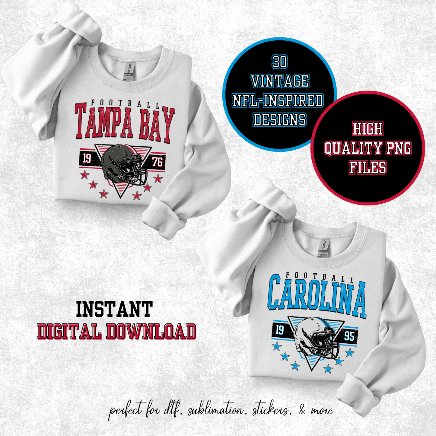 Game Day Vintage Bundle – 30 NFL-Inspired Team Designs